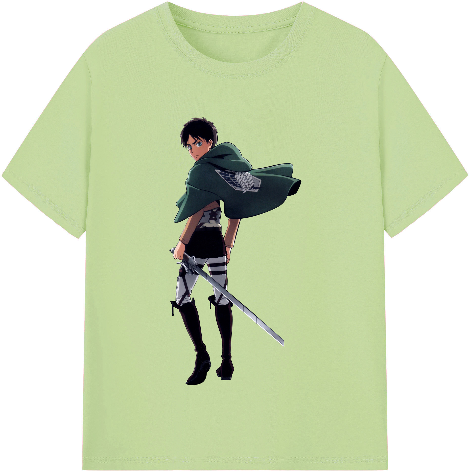 （画像用） 進撃の巨人 エレン･イェーガー Attack on Titan Eren Jäger 綿100％半袖Tシャツ（フロントプリント）